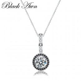 Klasyczne 925 Sterling Silver Fine Jewelry Trendy zaręczyny naszyjniki wisiorki dla kobiet wisiorki ślubne Bijoux P064