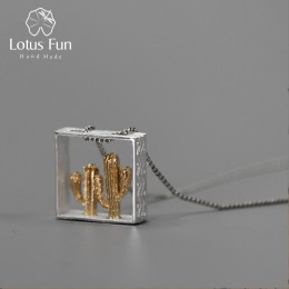 Lotus zabawy majątek 925 Sterling Silver ręcznie robiona biżuteria pustyni serii kreatywny kaktus projekt wisiorek bez naszyjnik