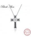 CrossNecklace 925 Sterling Silver grzywny krzyż biżuteria Trendy zaręczyny naszyjniki dla kobiet ślub wisiorki P106