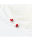 Srebro 925 naszyjnik kobiety biżuteria dziewczyny miłość czerwony wisiorek kryształowe serce na ślub zaręczyny Party walentynki 