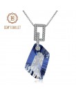 GEM'S balet 21.20Ct naturalne Iolite Blue Mystic kamień kwarcowy wisiorek naszyjnik 925 Sterling Silver Fine Jewelry dla kobiet