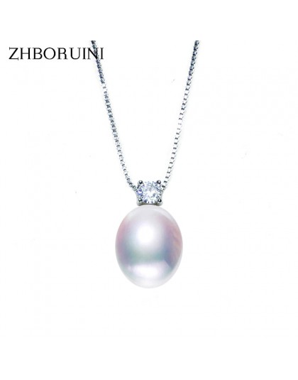 ZHBORUINI 2019 nowy naszyjnik z pereł biżuteria naturalne perły słodkowodne cyrkon wisiorki 925 Sterling Silver biżuteria dla ko