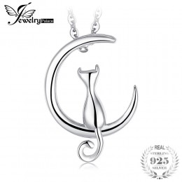 JewelryPalace 925 Sterling Silver Cat Crescent wisiorek z księżycem akcesoria kobiety księżyc spojrzeć na dekoracje nie zawiera 