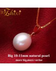 Klasyczne 18 K żółte złoto dzieła biżuteria Pearl wisior z naturalną perłą naszyjnik duży biały kamień Charms wisiorek najlepszy