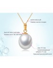 Klasyczne 18 K żółte złoto dzieła biżuteria Pearl wisior z naturalną perłą naszyjnik duży biały kamień Charms wisiorek najlepszy