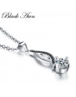 [Czarny AWN] oryginalne 100% 925 Sterling Silver biżuteria naszyjniki wisiorki Trendy czarny Spinel kamień naszyjnik dla kobiet 