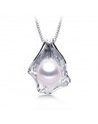 Duża 10-11mm biały naturalna perła słodkowodna wisiorek naszyjnik kobiety moda 925 Sterling Silver biżuteria wysokiej jakości Sh