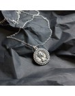Elizabeth avatar okrągłe monety wisiorki naszyjnik 925 srebro standardowe srebrny kolor portret naszyjnik dla kobiet biżuteria d