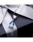 Rubinowy kamień S925 srebro Sterling naszyjnik Fine Jewelry serce i kropla wody dla nowożeńców ślubne klasyczny Bijoux bez łańcu