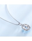 UMCHO błękitny Topaz kamień wisiorki naszyjniki dla kobiet 925 Sterling srebrny owalny romantyczny ślub prezent walentynki biżut