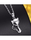 Czystego srebra 925 naszyjnik dla kobiet w porządku biżuteria Fox Charm choker zwierząt wisiorek koreański styl prezenty walenty