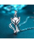 Czystego srebra 925 naszyjnik dla kobiet w porządku biżuteria Fox Charm choker zwierząt wisiorek koreański styl prezenty walenty
