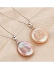 Wyprzedaż!! Naturalny fioletowy różowy barokowy Pearl wisiorki dla kobiet elegancki srebrny 100% słodkowodne naszyjnik z pereł b