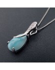 Moda 18*7.5 MM Larimar wisiorek w kształcie kropli wody w kształcie majątek 925 Sterling Silver naturalne Larimar Ocean kamień u