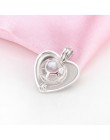 CLUCI 925 Sterling srebrny wiedzy na temat autyzmu Charms wisiorek kobiety biżuteria prawdziwe srebro 925 Love Heart Pearl medal