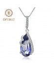 Klejnotu balet 17.8Ct naturalne Iolite Blue Mystic kwarcowy 925 Sterling Silver Vintage naszyjniki i wisiorki dla kobiet w porzą