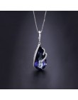 Klejnotu balet 17.8Ct naturalne Iolite Blue Mystic kwarcowy 925 Sterling Silver Vintage naszyjniki i wisiorki dla kobiet w porzą