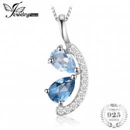 JewelryPalace 1ct naturalne błękitny Topaz i londyński niebieski Topaz klastra wisiorek 925 Sterling Silver biżuteria nie zawier