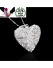 OMHXZJ hurtownie osobowość moda kobieta dziewczyna Party prezent srebrny Hollow serce 925 Sterling Silver uroczy srebrny wisiore