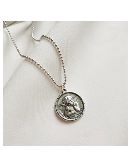 Jakości 925 sterling silver anioł stróż wisiorki naszyjnik wizerunek rysunek projekt dziki naszyjnik dla kobiet moda fine jewelr