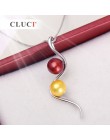 CLUCI 925 Sterling Silver Flash wisiorek i naszyjnik może trzymać dwie perły dla kobiet perła wisiorek biżuteria, SP326SB