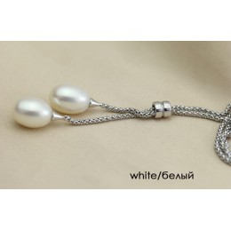 Prawdziwa skóra długo naturalna perła słodkowodna wisiorek dla kobiet, na co dzień uroczy 925 srebrne wisiorki naszyjnik dziewcz