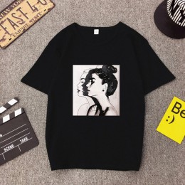 Nowy koreański druku ulzzang z krótkim rękawem kobiet T-shirt kobiet luźne najniższy T-shirt plus size Femme dziewczyny WNVTX12