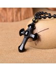 Drop Shipping biżuteria obsydian wisiorek naszyjnik krzyż wisiorek – biżuteria dla mężczyzn kobiet wisiorki