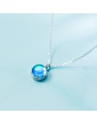 INALIS gorący bubel wyjątkowe 925 Sterling Silver grzywny biżuteria okrągły niebieski kryształ wisiorek naszyjnik delikatny prez