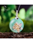 Lotus zabawy majątek 925 Sterling Silver naturalne awenturyn zielony kamień szlachetny projekt biżuterii lotosu szepty wisiorek 