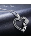 Serce kwiat romantyczny przyjeżdża 925 Sterling Silver Fine Jewelry Trendy kwiat zaręczyny naszyjniki i wisiorki dla kobiet K008