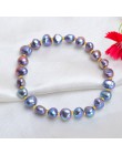 ASHIQI prawdziwe naturalne słodkowodne barokowe bransoletki z pereł i Bangles dla kobiet kryształ koraliki biżuteria prezent