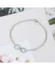 925 Sterling Silver nieskończoność bransoletki i Bangles dla kobiet 8 kształt podwójny łańcuch bransoletka Party Trendy biżuteri