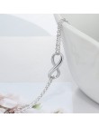 925 Sterling Silver nieskończoność bransoletki i Bangles dla kobiet 8 kształt podwójny łańcuch bransoletka Party Trendy biżuteri