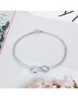 925 Sterling Silver nieskończoność bransoletki i Bangles dla kobiet 8 kształt podwójny łańcuch bransoletka Party Trendy biżuteri