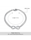 925 Sterling Silver nieskończoność bransoletki i Bangles dla kobiet 8 kształt podwójny łańcuch bransoletka Party Trendy biżuteri