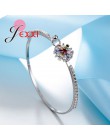 JEMMIN wspaniały modny prezent dla kochanka siostra Romintic bransoletki 925 Sterling Silver kwiat kształt kolorowe cyrkonia pop