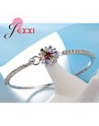 JEMMIN wspaniały modny prezent dla kochanka siostra Romintic bransoletki 925 Sterling Silver kwiat kształt kolorowe cyrkonia pop