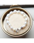 Barokowy tylko 100% naturalna perła słodkowodna bransoletka dla kobiet serce hak klasyczne proste prawdziwe perły bransoletka 10