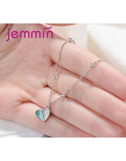 Jemmin wisiorek w kształcie serca bransoletka biżuteria 925 Sterling Silver Charm marki słodkie projekt dla kobiet w porządku bi