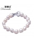 Dainashi 90% OFF biały różowy fioletowy szary słodkowodne hodowlane perła biżuteria barokowy bransoletka z 925 Sterling srebrna 