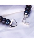 HENGSHENG 2019 nowy czarny naturalne perły bransoletka dla kobiet, 9-9.5mm duży chleb okrągły słodkowodne perły z słodkie miłość