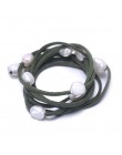 DAIMI 9-10mm perła baroku skórzana bransoletka, bransoletka perłowa, styl Casual Summer Beach biżuteria, DIY może być długi