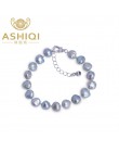 ASHIQI oryginalne naturalne słodkowodne barokowe bransoletki z pereł dla kobiet 9-10mm czarny szary perły biżuteria moda