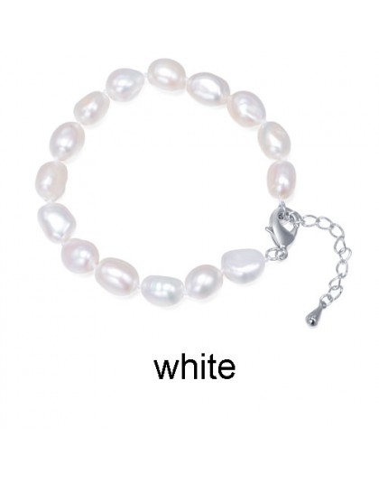 DAIMI 9-10mm barokowy bransoletka naturalny biały słodkowodne perły bransoletka 6 kolorów do wyboru prezent na Boże Narodzenie d