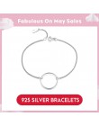 LicLiz klasyczne 925 Sterling Silver proste okrągłe pętli bransoletki i łańcuszki na rękę boże narodzenie prezenty Fine Jewelry 