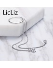 LicLiz klasyczne 925 Sterling Silver proste okrągłe pętli bransoletki i łańcuszki na rękę boże narodzenie prezenty Fine Jewelry 