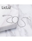 LicLiz klasyczne 925 Sterling Silver proste okrągłe pętli bransoletki i łańcuszki na rękę boże narodzenie prezenty Fine Jewelry 