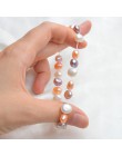 ASHIQI prawdziwe naturalna perła słodkowodna Charm bransoletki i Bangles dla kobiet 8-9mm w stylu Vintage, elastyczne, barokowa 