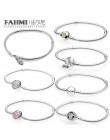 FAHMI 100% 925 Sterling Silver 1:1 chwile dwukolorowe podpis musujące serce różowy poetyckie kwiaty WILDFLOWER łąka bransoletka